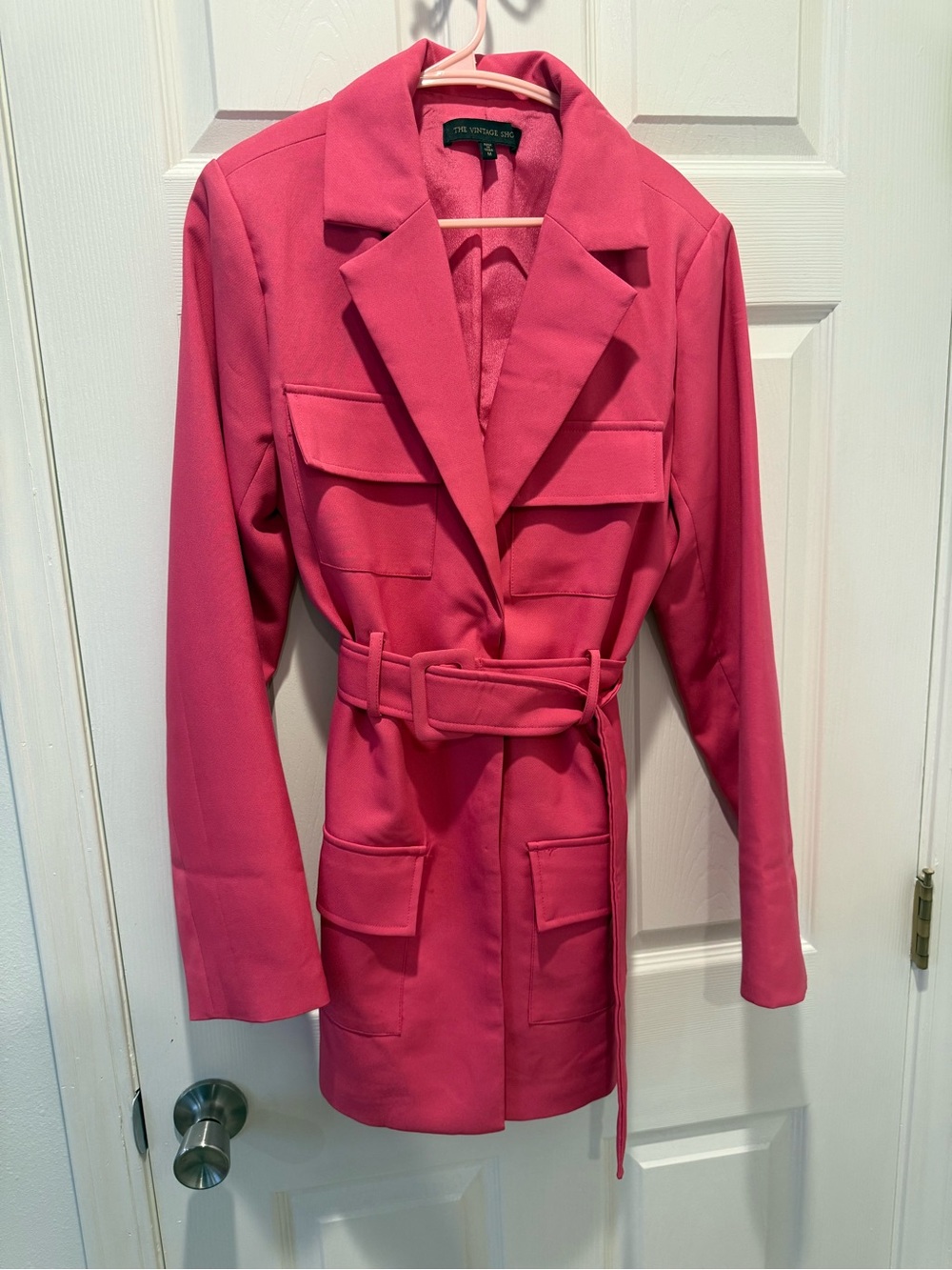 The Vintage Shop Hot Pink Belted Blazer DRESS